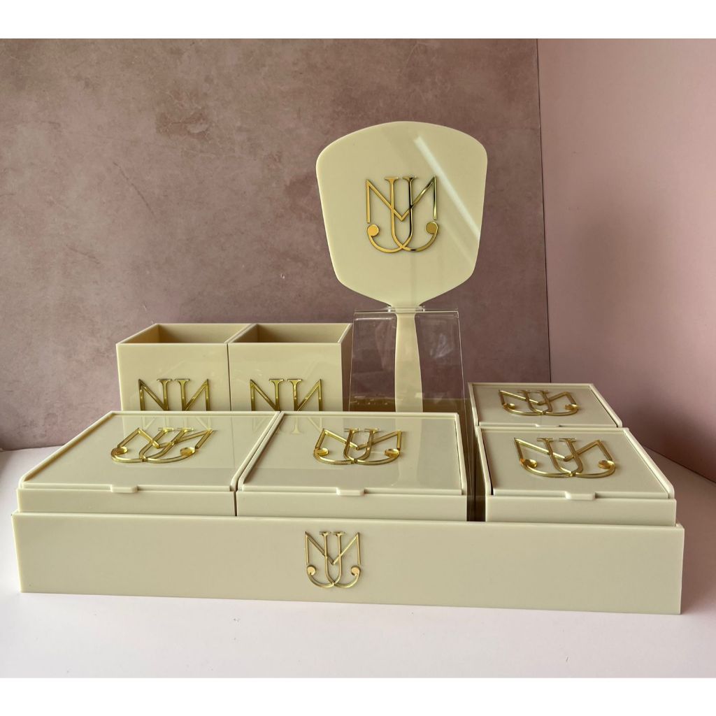 KIT ORGANIZADOR BEAUTY personalizado em acrílico clinica estúdio beleza consultório beleza estética make maquiagem
