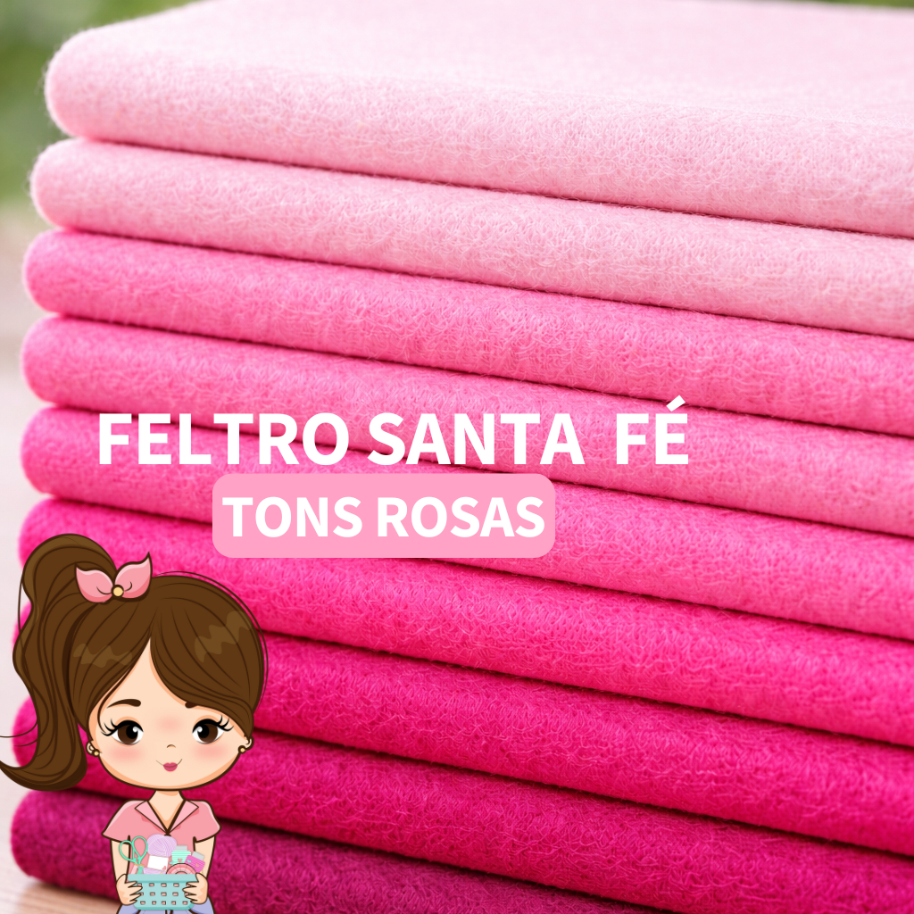 Feltro Santa Fé Liso Tons ROSA 💗 25cm x 1,40m  - Patchwork Tecido Costura Artesanato em Oferta na Shopee