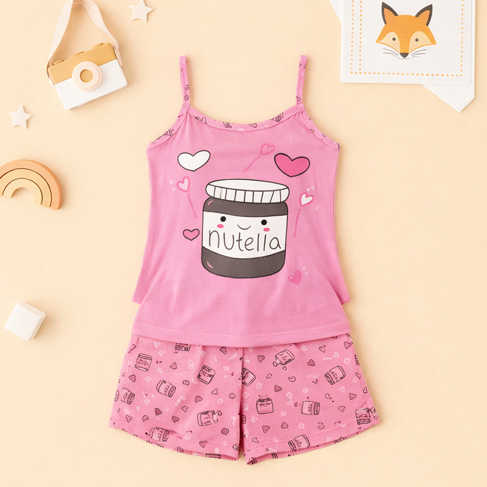 Baby Doll Nutella Fofa Malha Premium Pijama Feminino Adulto Short e Alça Fina Verao Confortavel em Oferta na Shopee