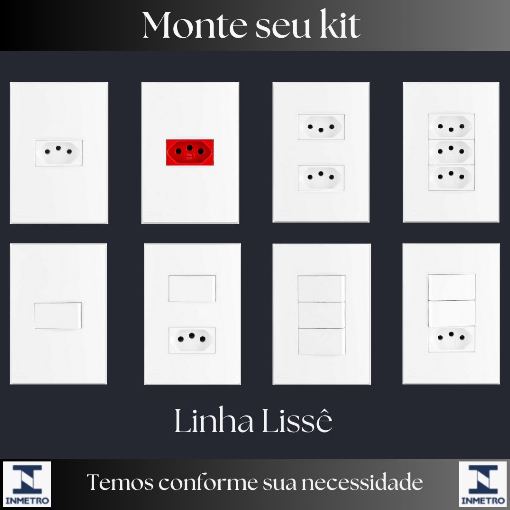 Tomada e Interruptor branco, Tomada 10a 20a paralelo, dupla, Monte seu Kit Lissê Branca em Oferta na Shopee