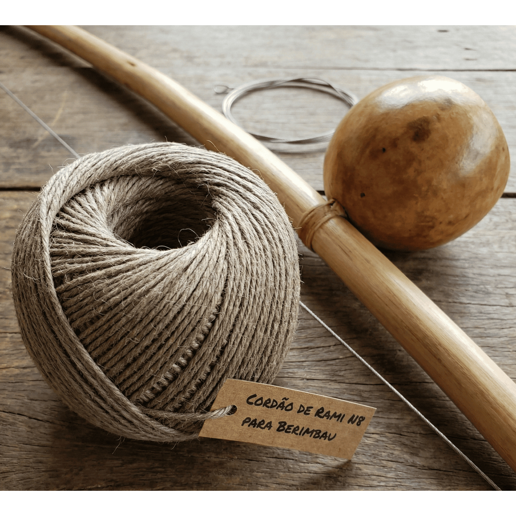 Fio Cordão De Rami N8 Especial Encerado Para Berimbau Capoeira Rolo de 3,5mm x 80m de 500g