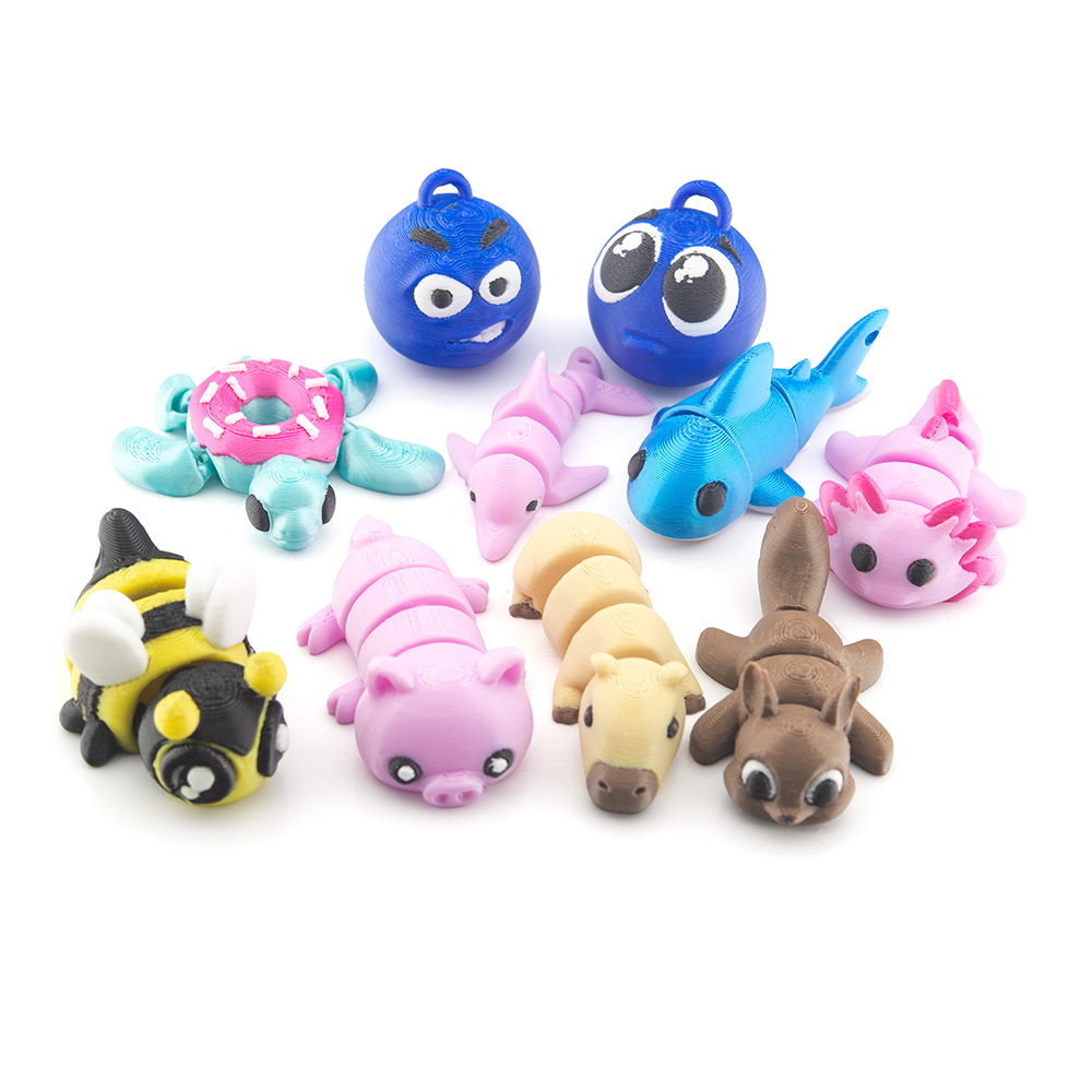 10 Chaveiros Articulados Coloridos Bonitos e Divertidos, uma peça de cada em Oferta na Shopee