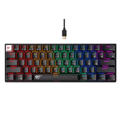 Teclado Gamer Mecânico Havit KB903L RGB Switch RED Usb Preto