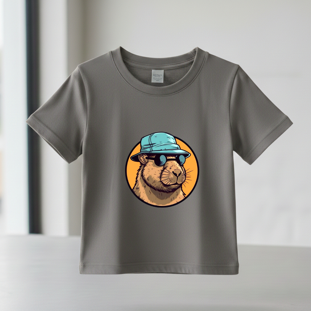 camiseta basica infantil capivara moda algodao versatil menino menina criança
