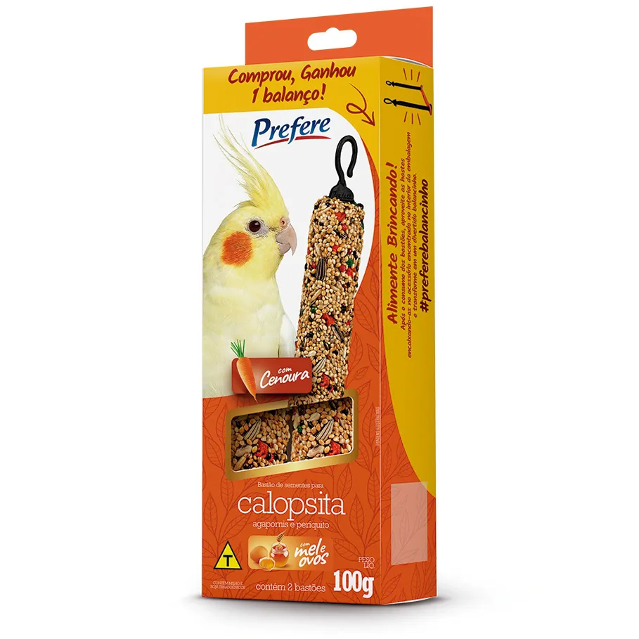 Bastão Prefere para Calopsita – Snack Natural, Nutritivo e Saboroso para Aves
