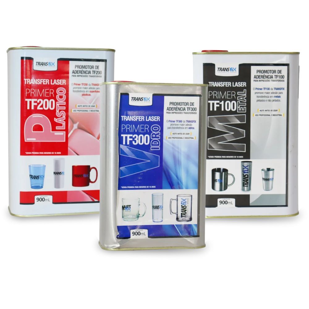 Primer Para Transfer Laser Para Metal Plástico e Vidro TF100 200 ou 300 de 900ml - Transfix