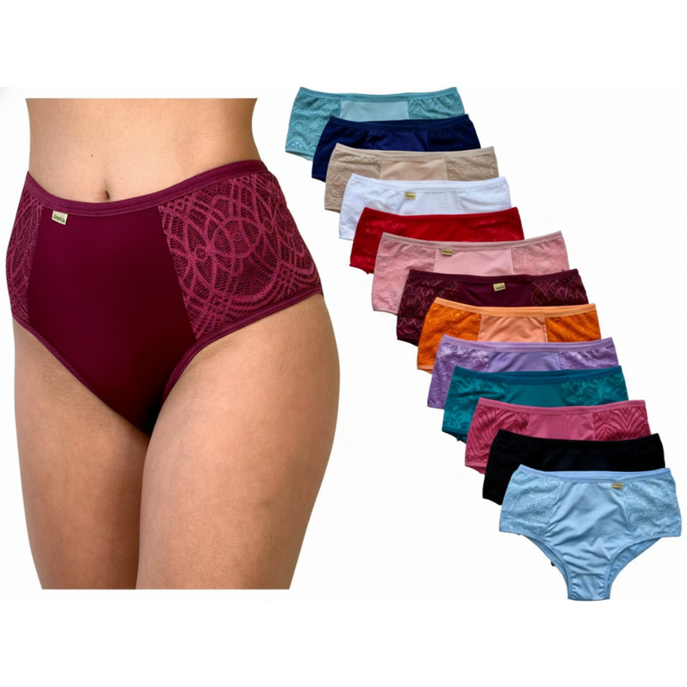 Kit com 3 Calcinhas Femininas De Romantic Com Renda Lateral Conforto Premium