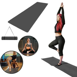 Tapete Yoga Mat 1,70mx55cmx5mm Pilates Ioga Academia Exercícios em Casa Ginástica Fitness