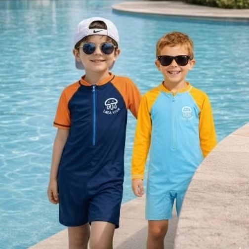 Macacão Infantil De Natação Importado,Praia ou Piscina Proteção UV 50+ Maiô Surf Menino Verão