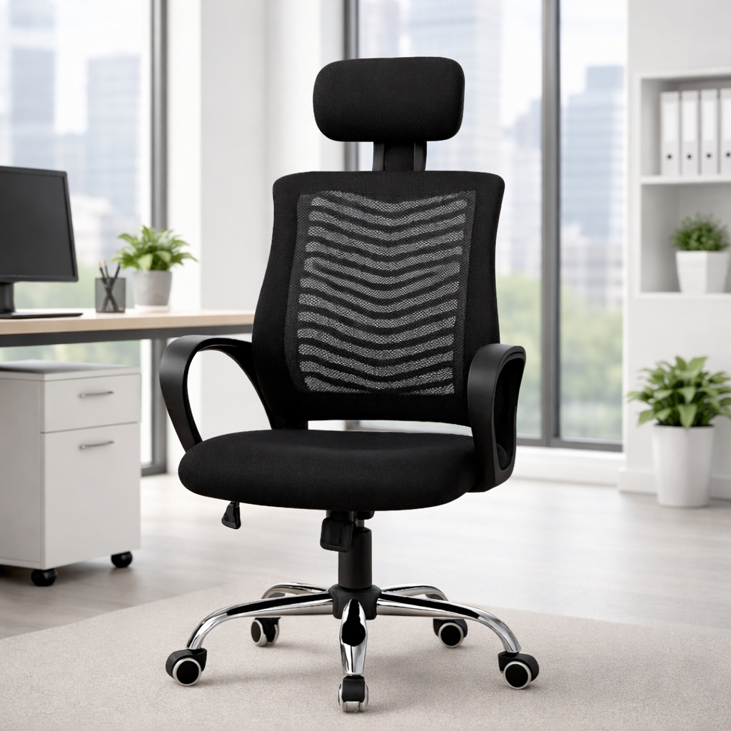 Cadeira de Escritório para Escritório Ergonômica com Encosto para Cabeça tecido Mesh