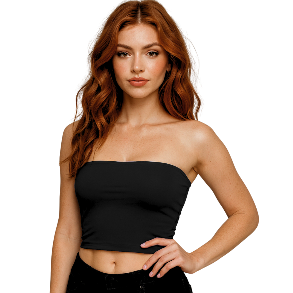 Cropped Top Tube Tomara que Caia Blogueira em Oferta na Shopee