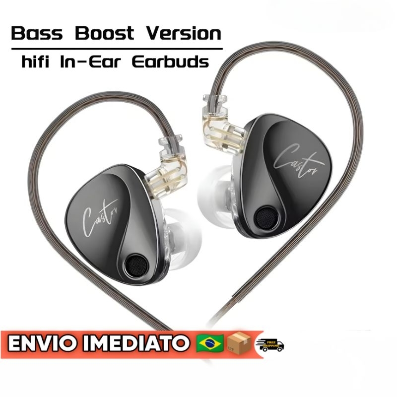 Fone KZ Castor In Ear Original Alta Fidelidade Profissional - Envio Imediato a Pronta Entrega