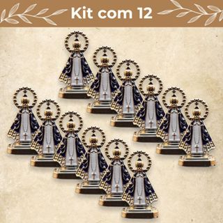 Kit 12 Imagem Santinha Nossa Senhora Aparecida Dourada Para Painel de Carro Dupla Face Plástico em Oferta na Shopee