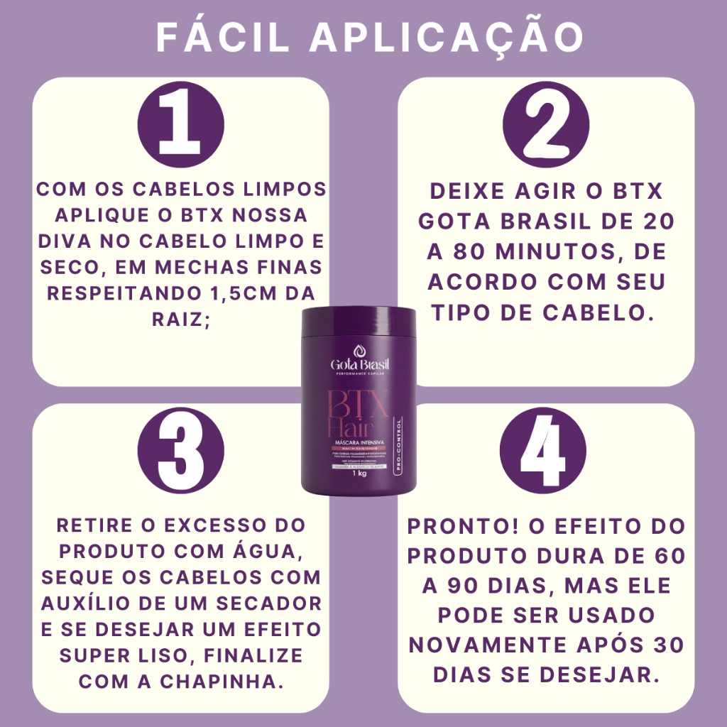 BTX Capilar sem formol não Arde Redutor de Volume Cabelo Afro Protetor Térmico Reparador  Pontas