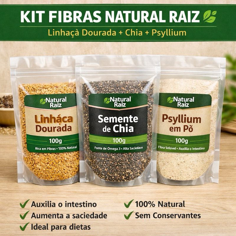 Linhaça + Chia + Psyllium *Premium 100% Natural - Saciedade e Perda de Peso em Oferta na Shopee