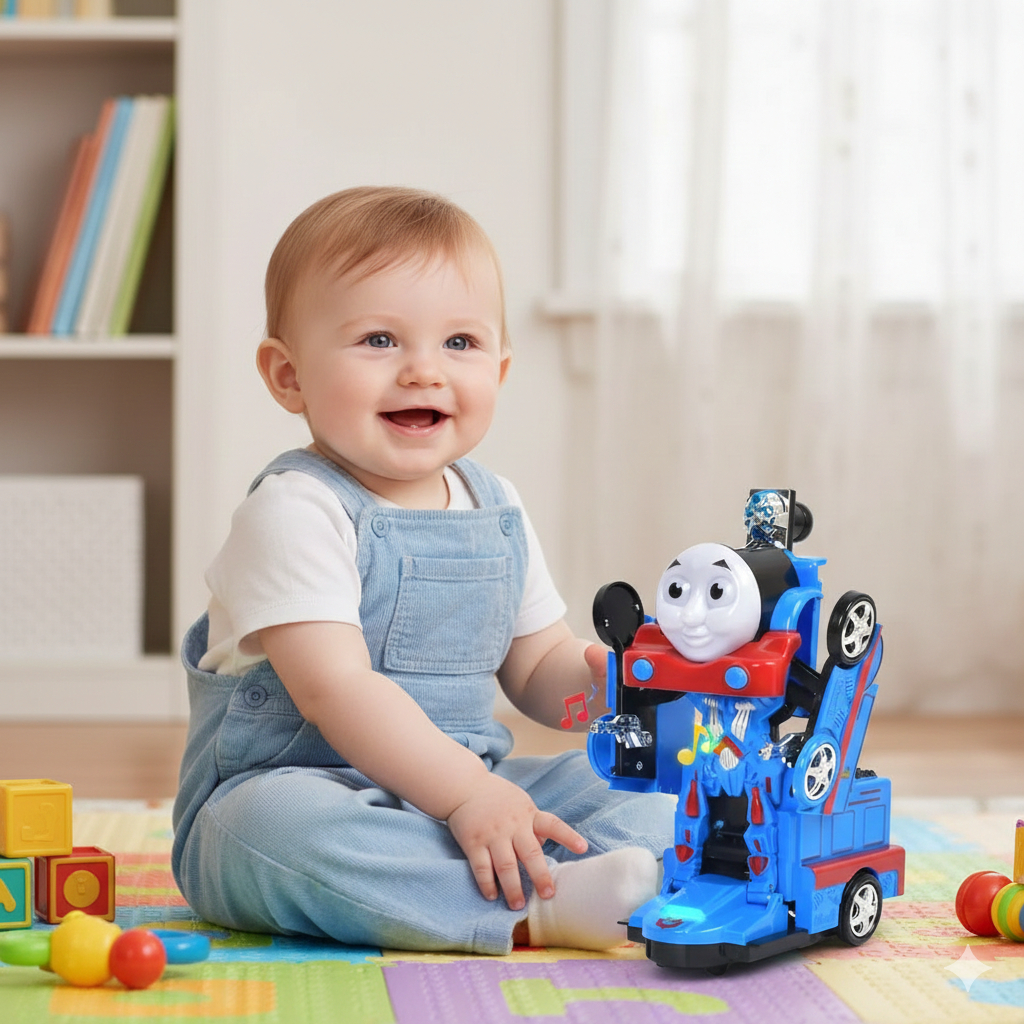 Brinquedo Trem Thomas Transformers 2 Em 1 Musical Com Super Luzes