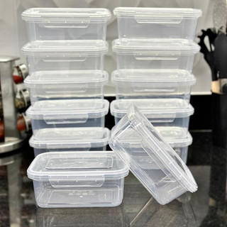 Kit 10 Marmitas fitness 800ml com Travas Laterais - BPA FREE Plástico organizador de alimentos dieta