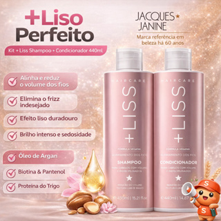 Kit Jacques Janine +Liss Shampoo + Condicionador 440ml | Liso Perfeito, Brilho Intenso e Sem Frizz em Oferta na Shopee