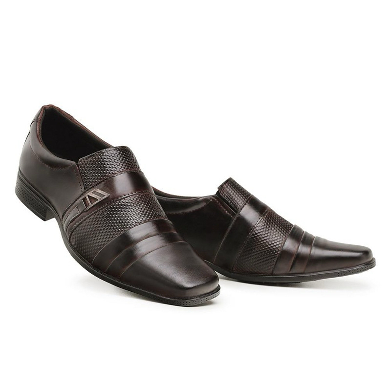 Sapato Social Slip-On Couro Legítimo - Conforto Absoluto e Acabamento Texturizad