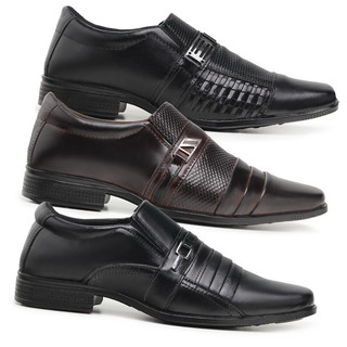 Combo Executivo 3 Sapatos Sociais em Couro Legítimo - Elegância Diária