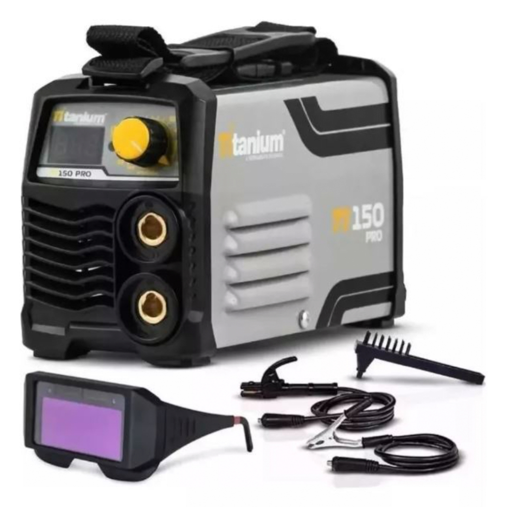 Inversora de Solda TI150 Pro Kit 220V + Óculos de Solda Automático – Titanium Platina em Oferta na Shopee