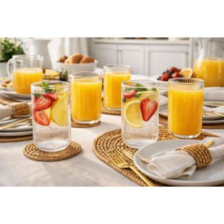 COPOS CANELADOS KIT C/6 UNIDADES VIDRO ALTA QUALIDADE ATHENS FRATELLI em Oferta na Shopee