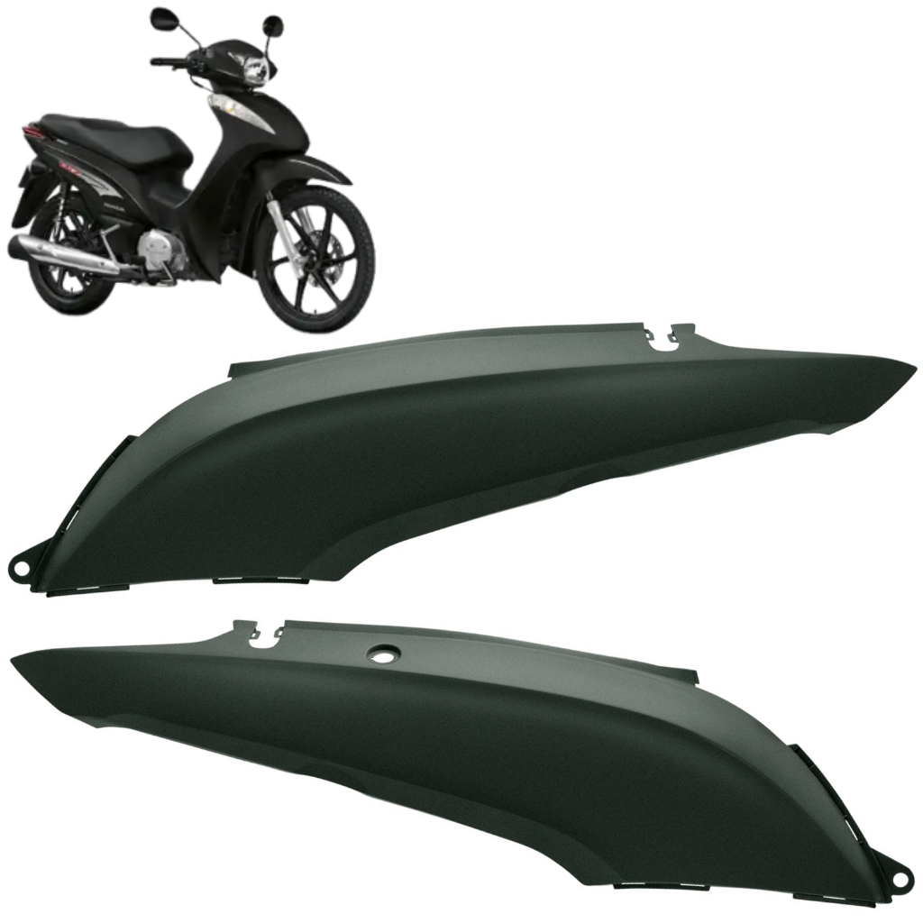 Tampa Lateral Honda Biz+ 125 Ex 2015 Cinza Cynos Fosco Par Carenagem Traseira Modelo Original
