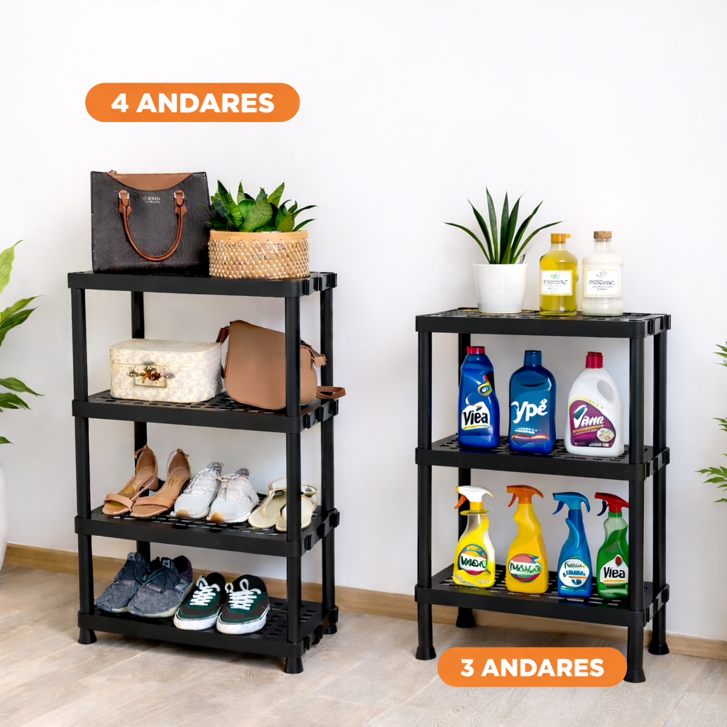 Estante Organizadora Modular Multiuso 3 e 4 Andares Prateleira Sapateira Plástico