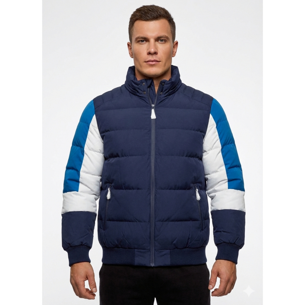Jaqueta Puffer Masculina Acolchoada Inverno Casual Esportiva 100% Poliéster