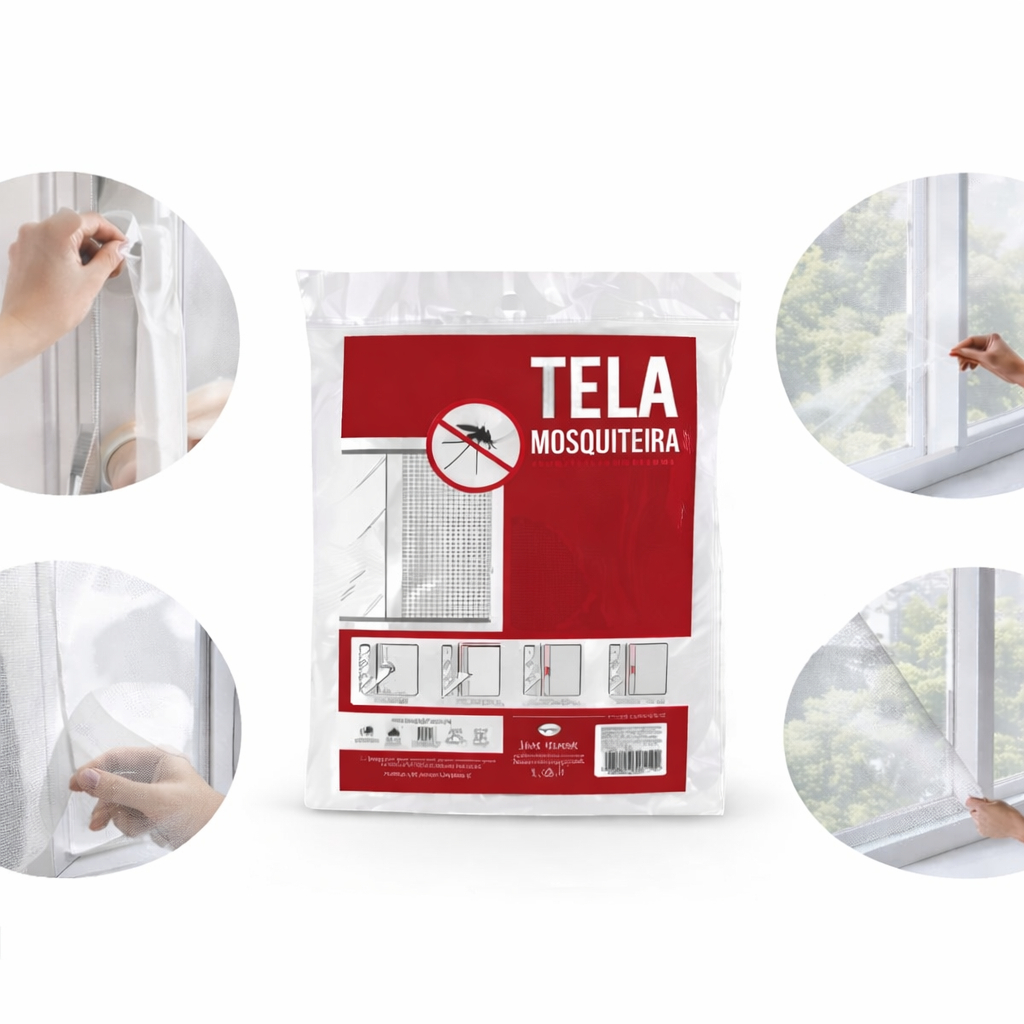 Kit 2 Tela Mosquiteira Janela Velcro Ajustável Anti Insetos em Oferta na Shopee