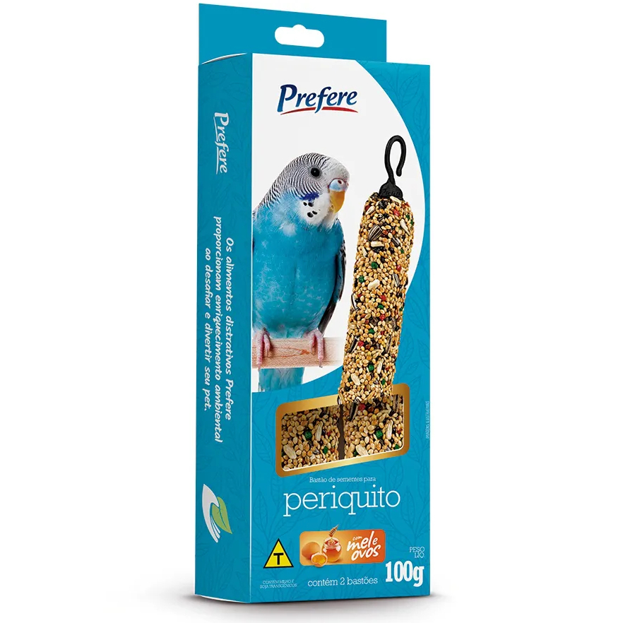Bastão Prefere Periquito 100g – Snack Nutritivo e Saboroso para Periquitos e Agapornis