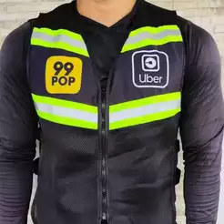 Colete Motociclista Refletivo Profissional Uber 99 Motoboy