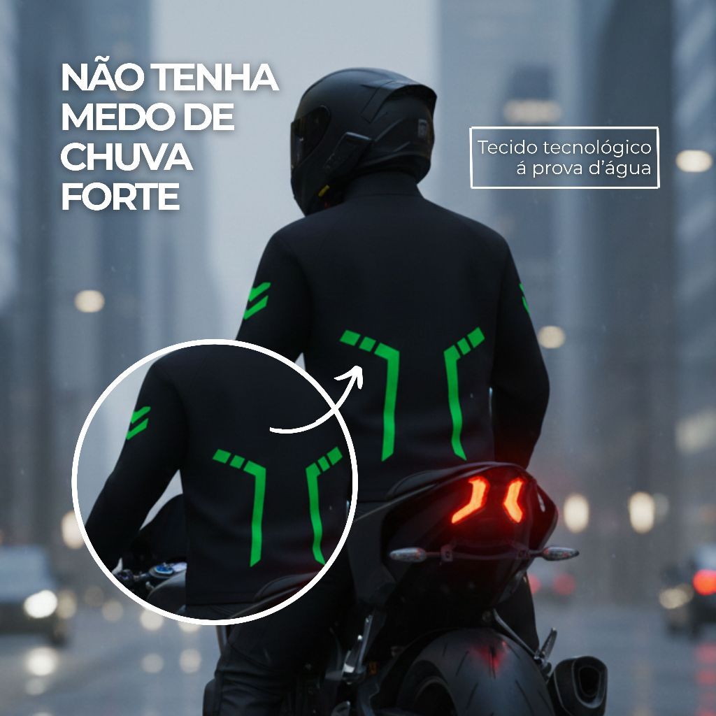 Capa Chuva Motoqueiro Impermeável Nylon Com Capuz Jaqueta + Calça