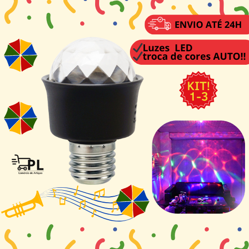 Lampada Led Giratoria Balada Festa Rotativa Globo Iluminação 2,6W E27