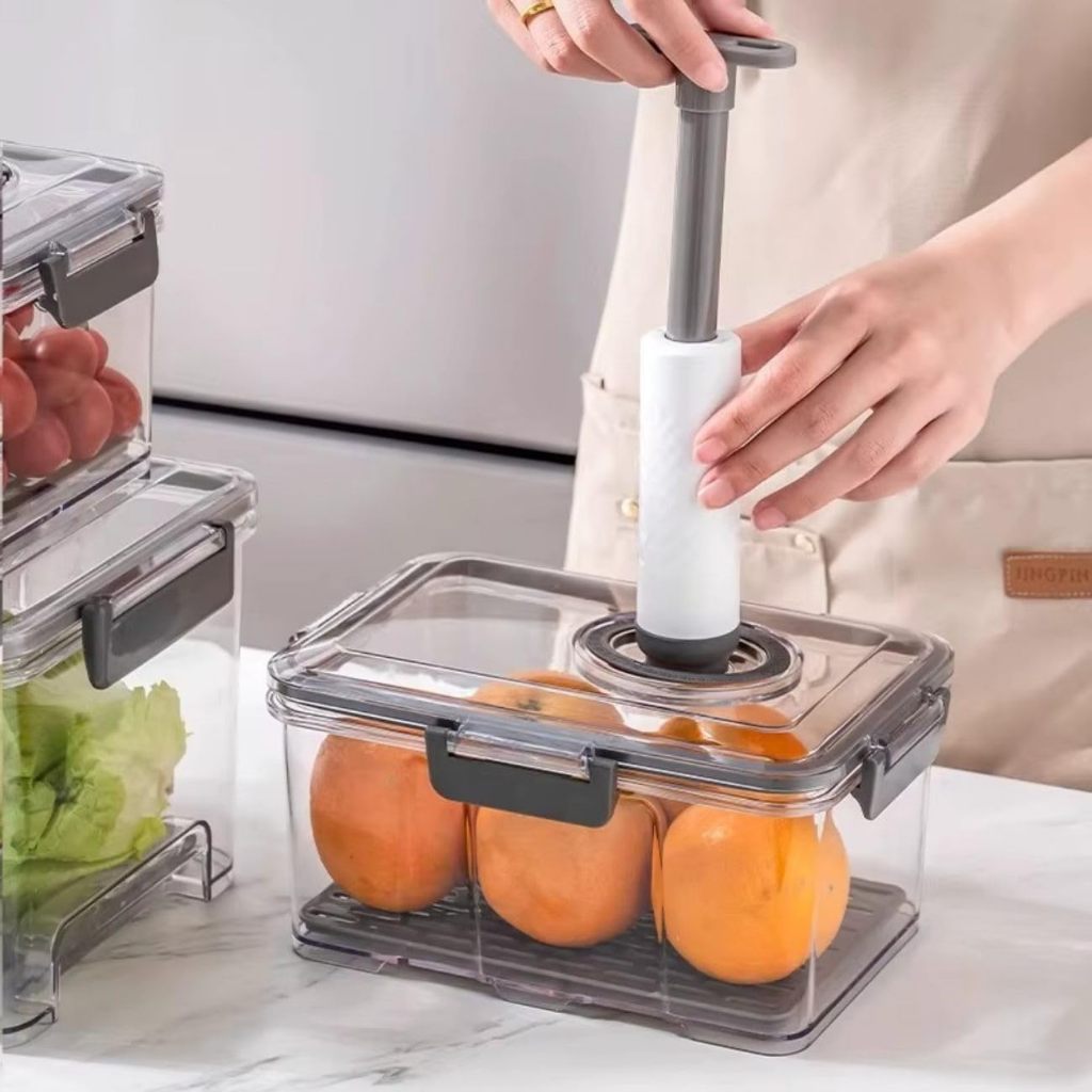 Pote Hermético com Vedação a Vácuo Organizador Cozinha Frutas Verduras Recipiente Empilhável
