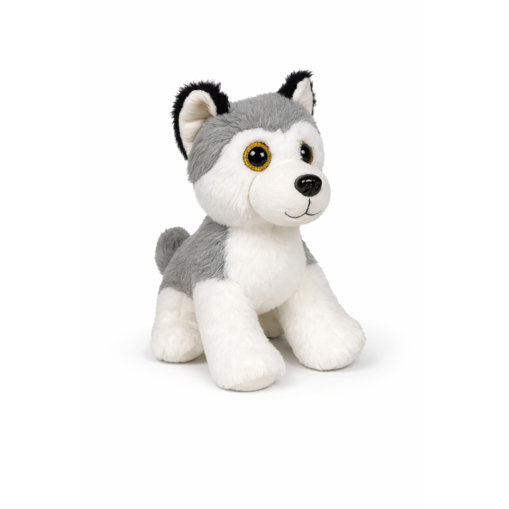 Cachorrinho De Pelúcia Filhote Fofo Brinquedo Antialérgico 19cm - Pet Cachorro Cão Husky Siberiano