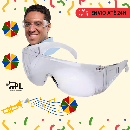 Óculos de Proteção EPI Ampla Visão | Lente Plástica • Ideal para Obra e Oficina