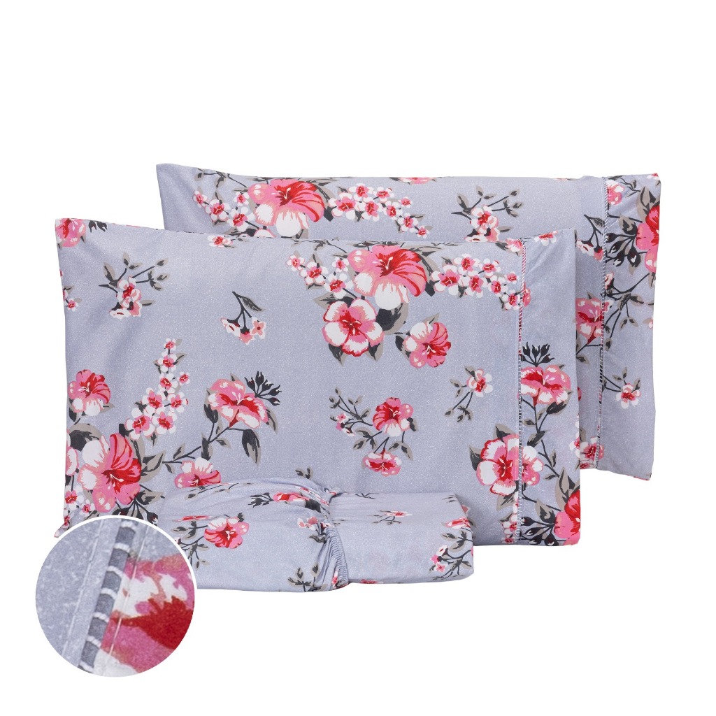 Jogo De Lençol Casal 3Peças Micropercal Algodão 180 Fios Ponto Palito Jogo de Cama Estampado