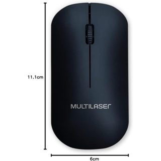 Mouse Sem Fio 2.4GHZ 1200DPI Usb Preto Multi (Multilaser) - MO307 em Oferta na Shopee