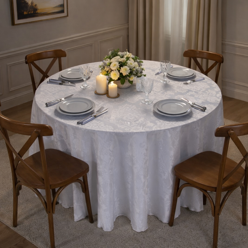 Toalha de Mesa Redonda Jacquard - Diversos Tamanhos