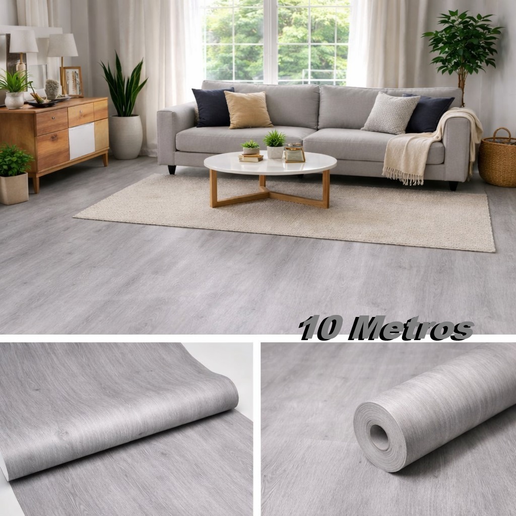 Adesivo Vinílico para Piso e Parede Madeira Fosco Autocolante 10m Haas365