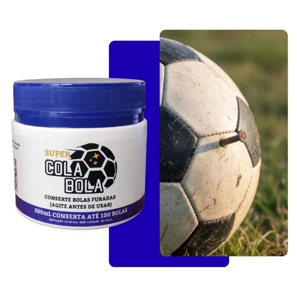 Super Cola Bola 500mL - Conserta até 100 Bolas de futebol , futevolei, volei, basquete e mais
