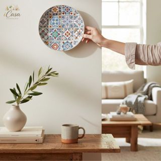 Prato de Parede Decorativo Azulejo Português Porcelana Cerâmica com Suporte Tamanho 20cm em Oferta na Shopee