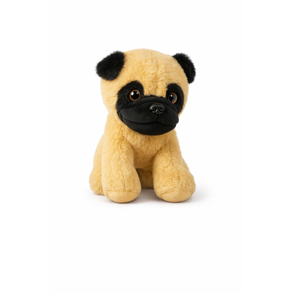 Cachorrinho De Pelúcia Filhote Fofo Brinquedo Antialérgico 19cm - Cachorro Pet Cão PUG