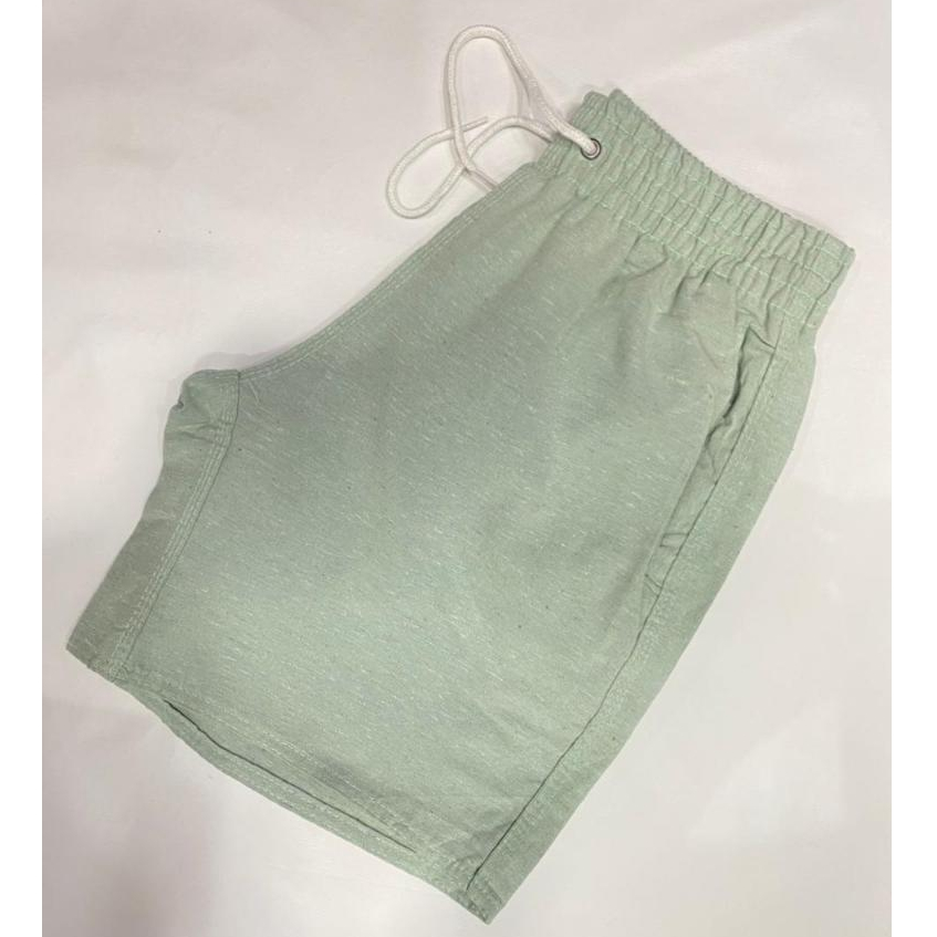 Short Linho Masculino Mauricinho Curto Na Cor Verde Bermuda Básica Moda Atual Casual P M G e GG