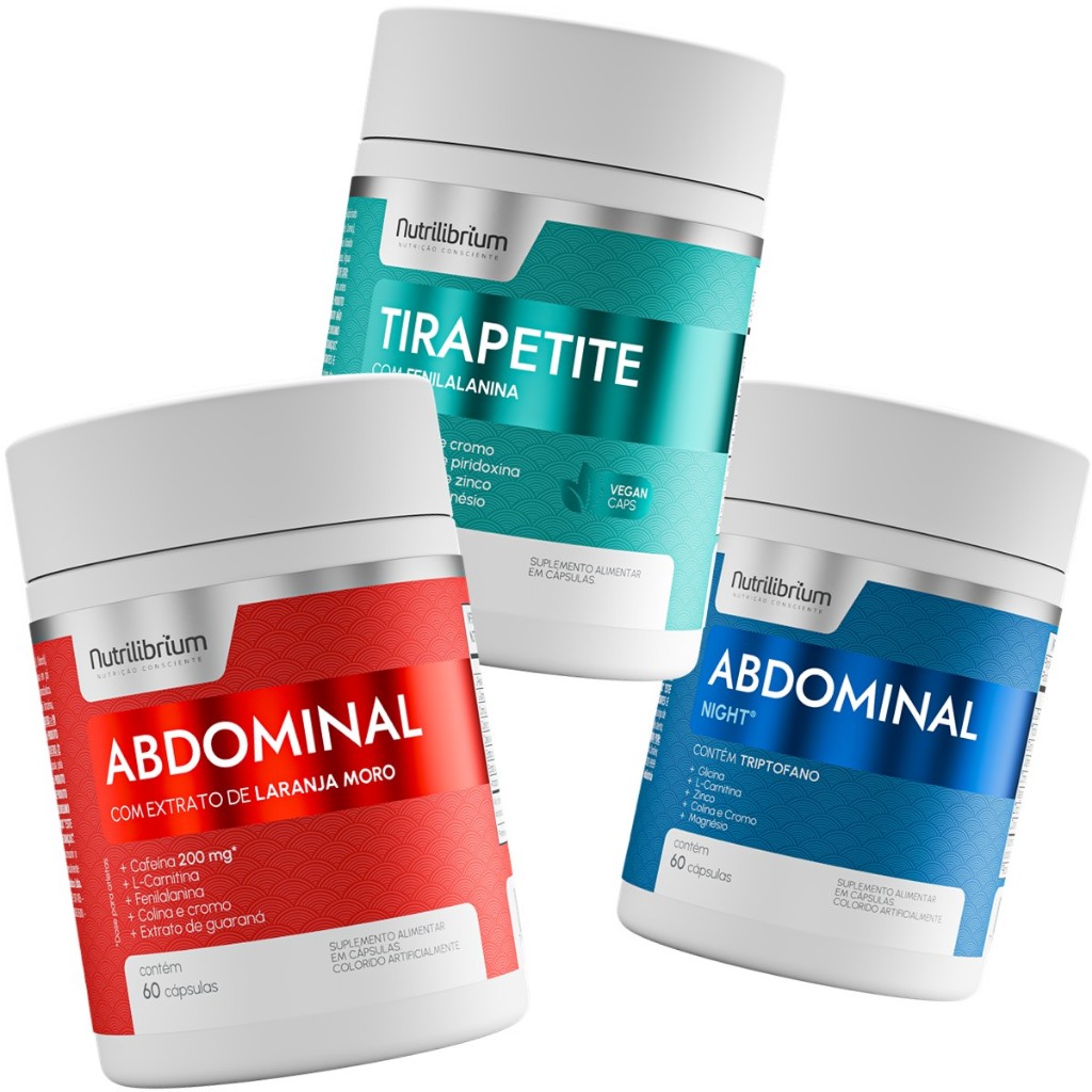 Kit Abdominal Dia & Noite + Tirapetite 60 Caps Nutrilibrium em Oferta na Shopee