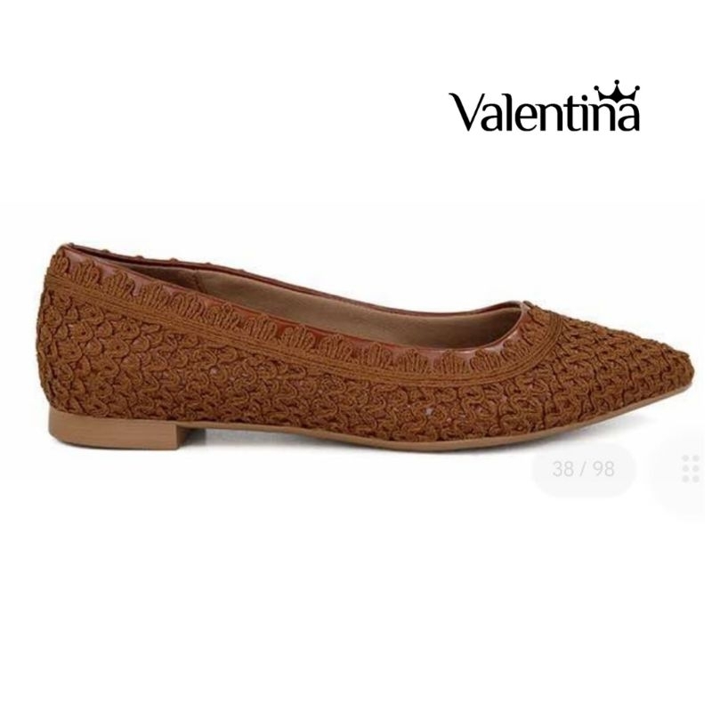 Sapatilha Feminina Tramada Bico Fino Salto Baixo Valentina