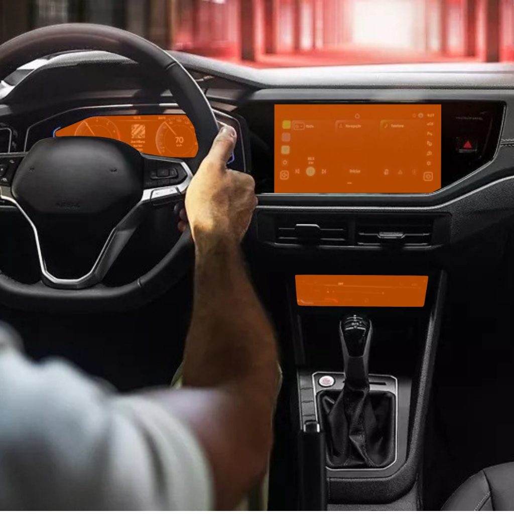 Película PPF Proteção Kit Velocímetro Multimídia Volkswagen Virtus Exclusive 2026 Transparente TPU Anti Risco