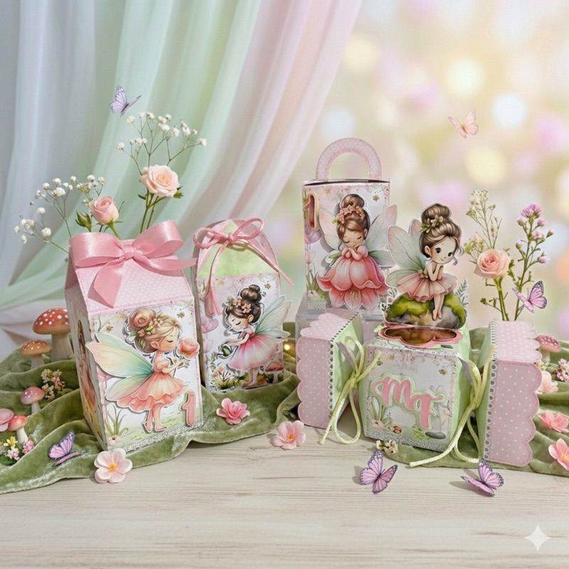Jardim encantado / Fadas / Kit lembrancinha caixinhas personalizadas tema jardim encantado