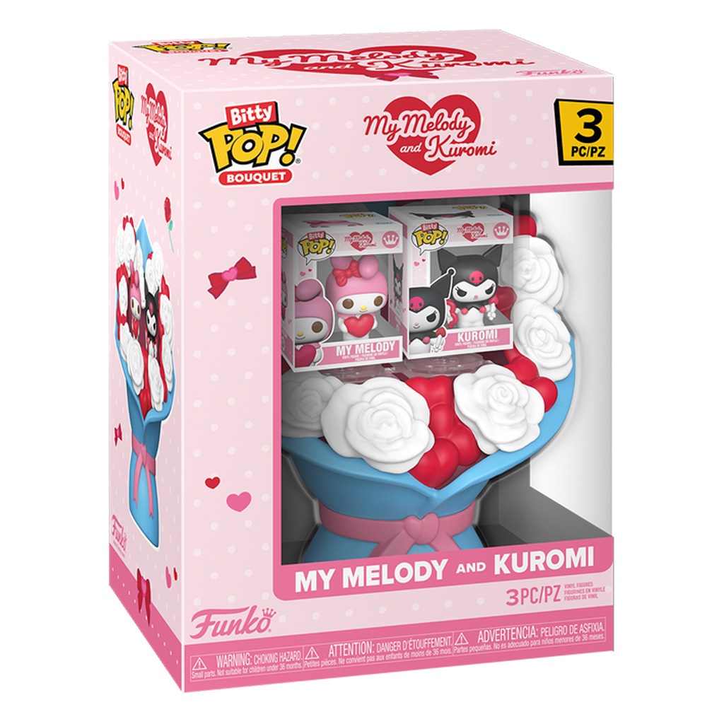 FUNKO BITTY POP BOUQUET HELLO KITTY - KUROMI & MY MELODY 3-PACK (87807) NOVO ORIGINAL em Oferta na Shopee